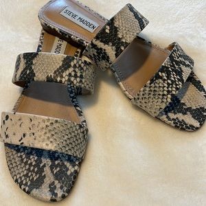 Steve Madden Breathless Snake Print Sandals